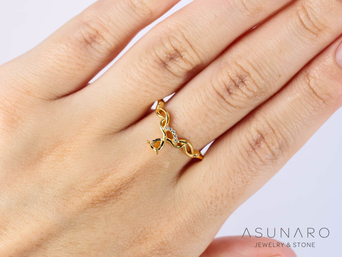 【お仕立て用】空枠番号：S260A　リング枠　V字　ティアラ【オーダージュエリー用】