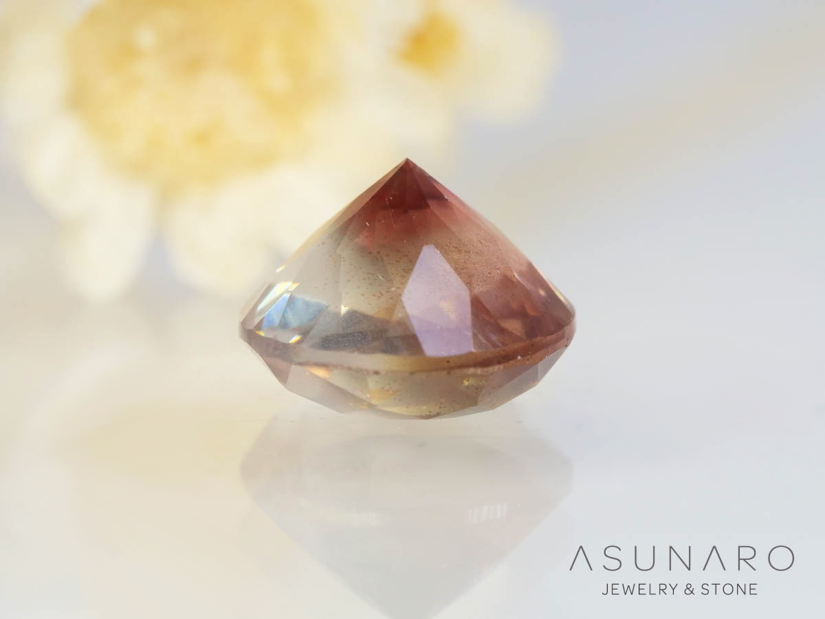 オレゴンサンストーン  ラウンドカット　 アメリカ産 　1.36ct【250501-2963】