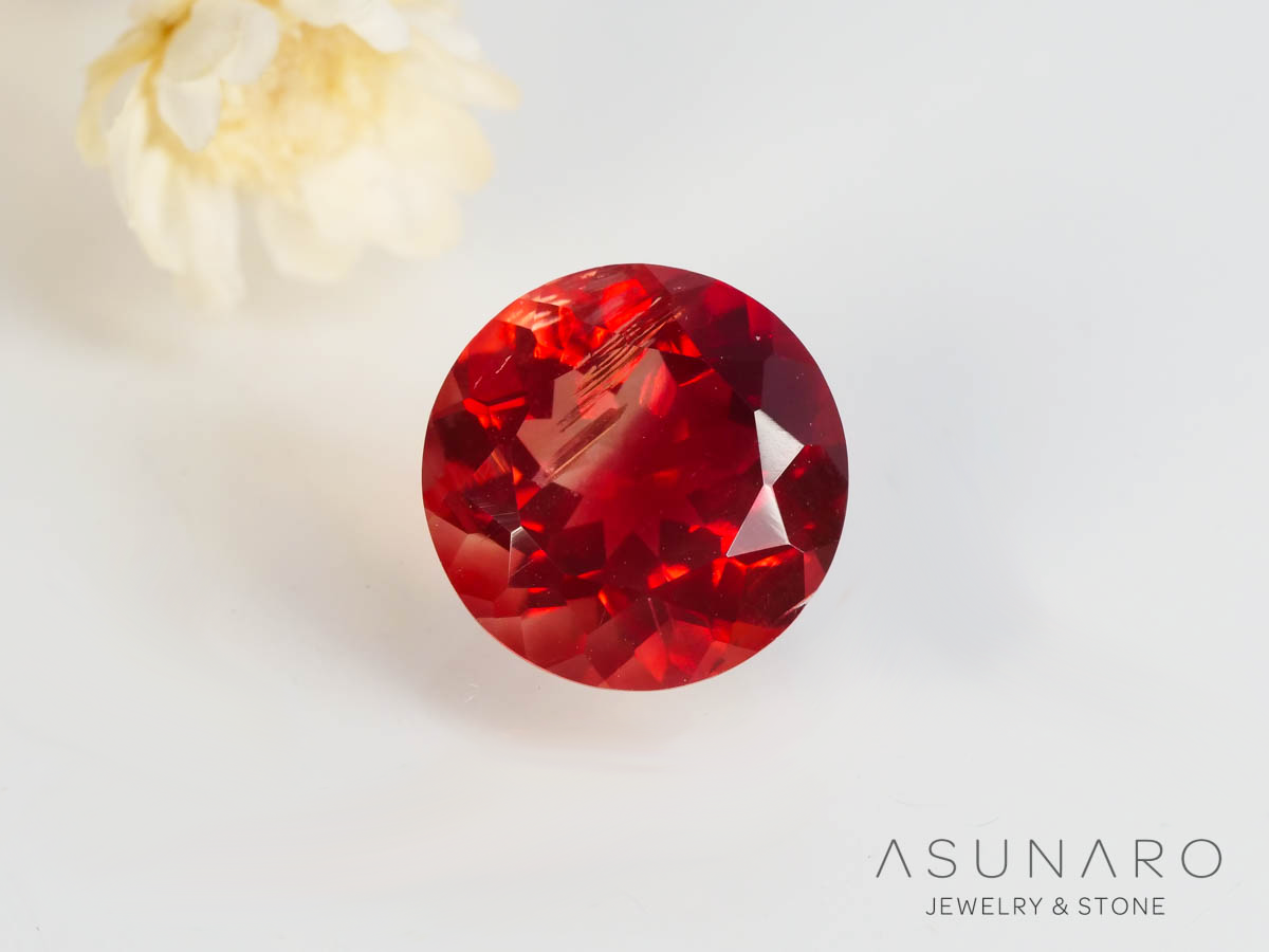 オレゴンサンストーン  ラウンドカット　 アメリカ産 　2.43ct【250501-2959】