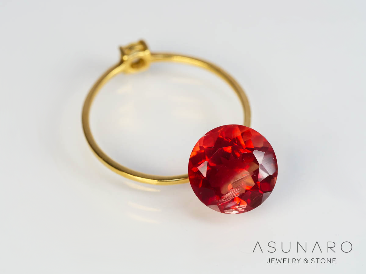 オレゴンサンストーン  ラウンドカット　 アメリカ産 　2.43ct【250501-2959】