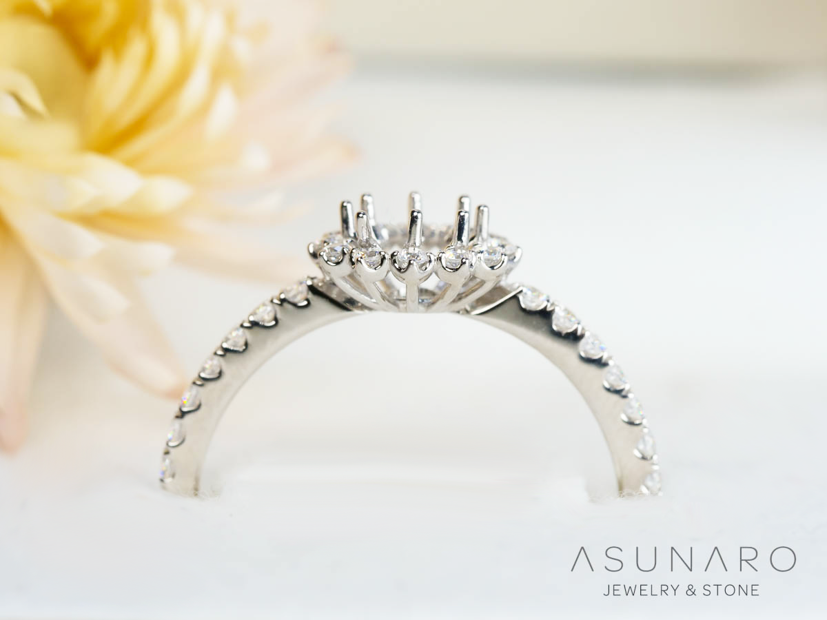 【お仕立て用】空枠番号：ASU-17　4-5mm用　リング枠　取り巻き【オーダージュエリー用】