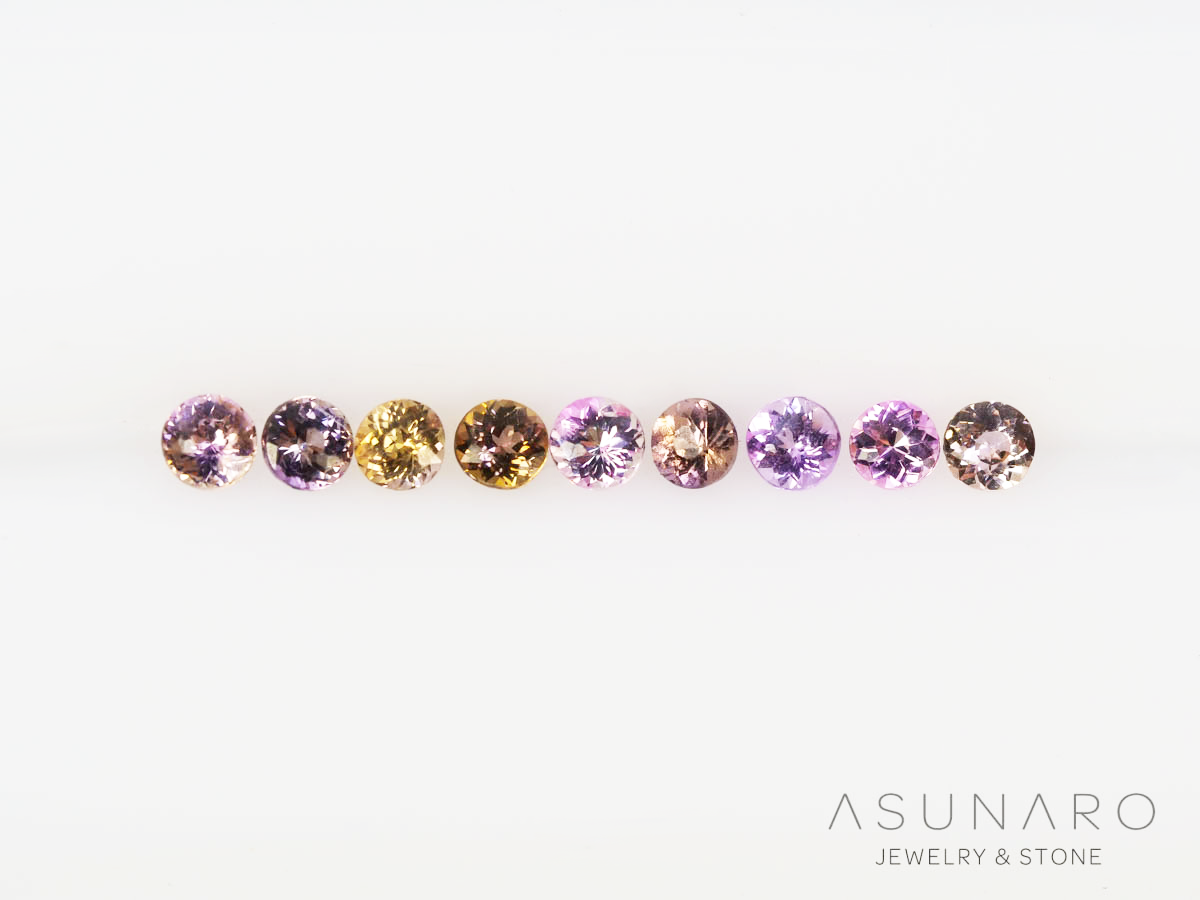 【9個セット】ピンクゾイサイト ラウンド ハフエタセット タンザニア産　2.5mm【250528-3009】