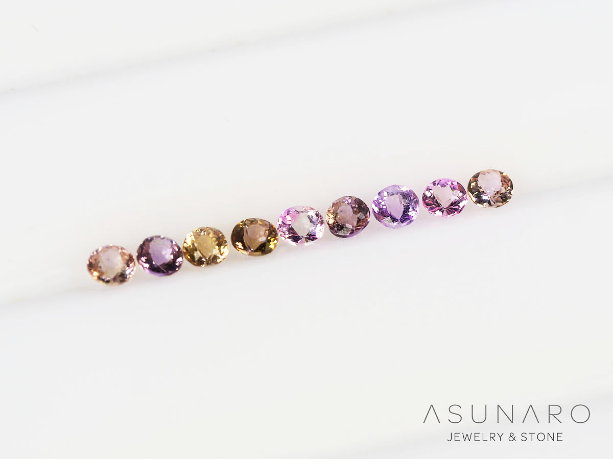 【9個セット】ピンクゾイサイト ラウンド ハフエタセット タンザニア産　2.5mm【250528-3009】