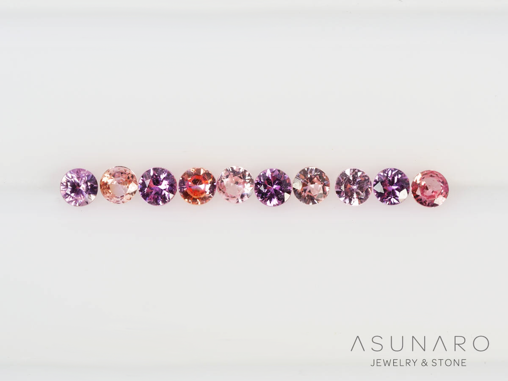 【10個セット】マルチカラーサファイア ラウンド ハフエタセット スリランカ産　2.9～3mm【250528-3006】