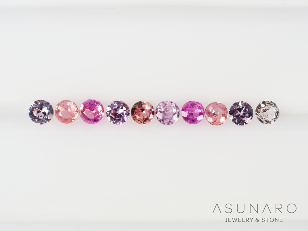 【10個セット】マルチカラーサファイア ラウンド ハフエタセット スリランカ産　2.9～3mm【250528-3004】