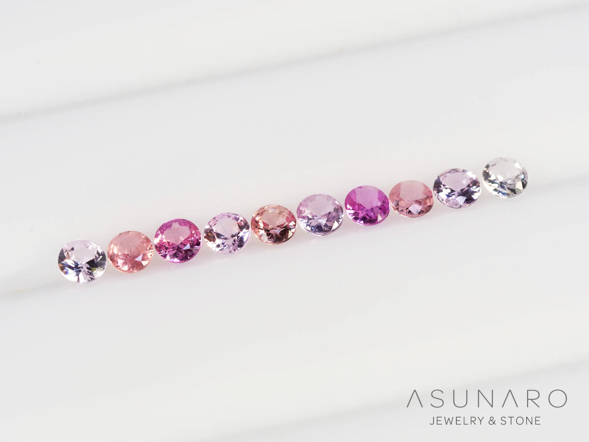 【10個セット】マルチカラーサファイア ラウンド ハフエタセット スリランカ産　2.9～3mm【250528-3004】