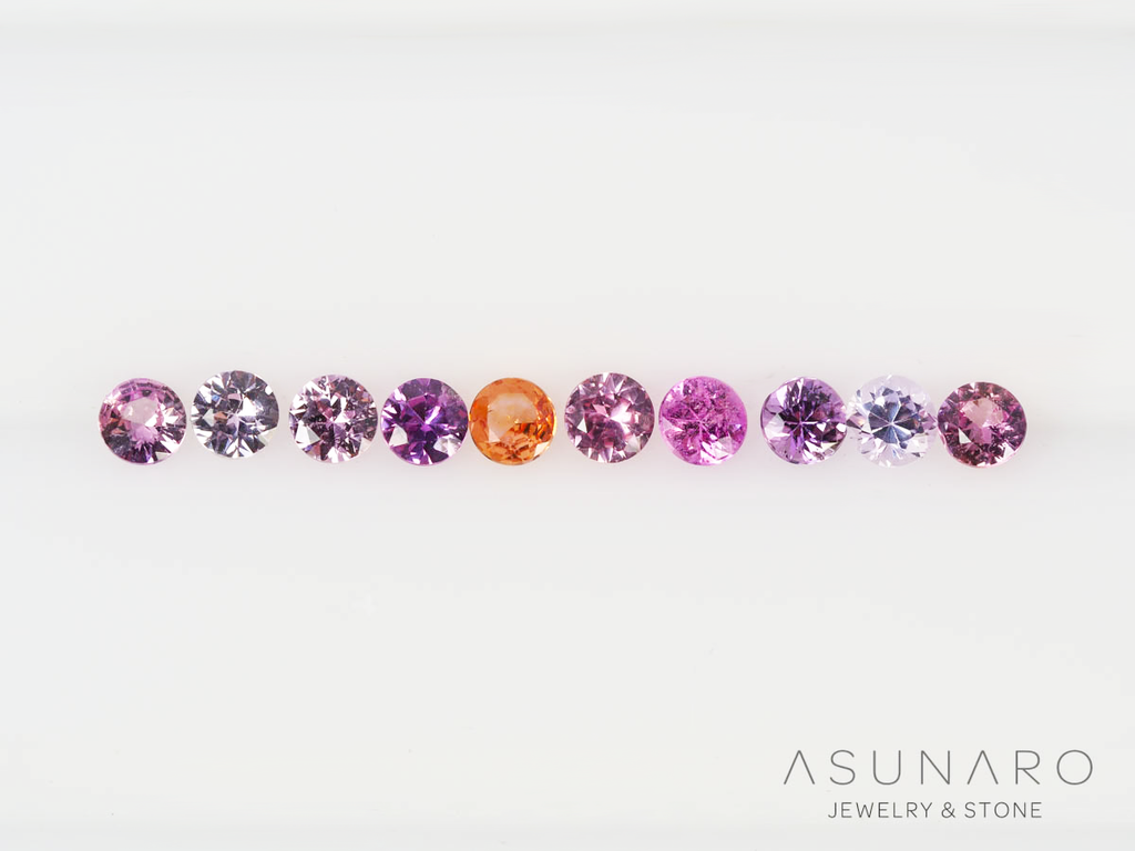 【10個セット】マルチカラーサファイア ラウンド ハフエタセット スリランカ産　2.9～3mm【250528-3003】