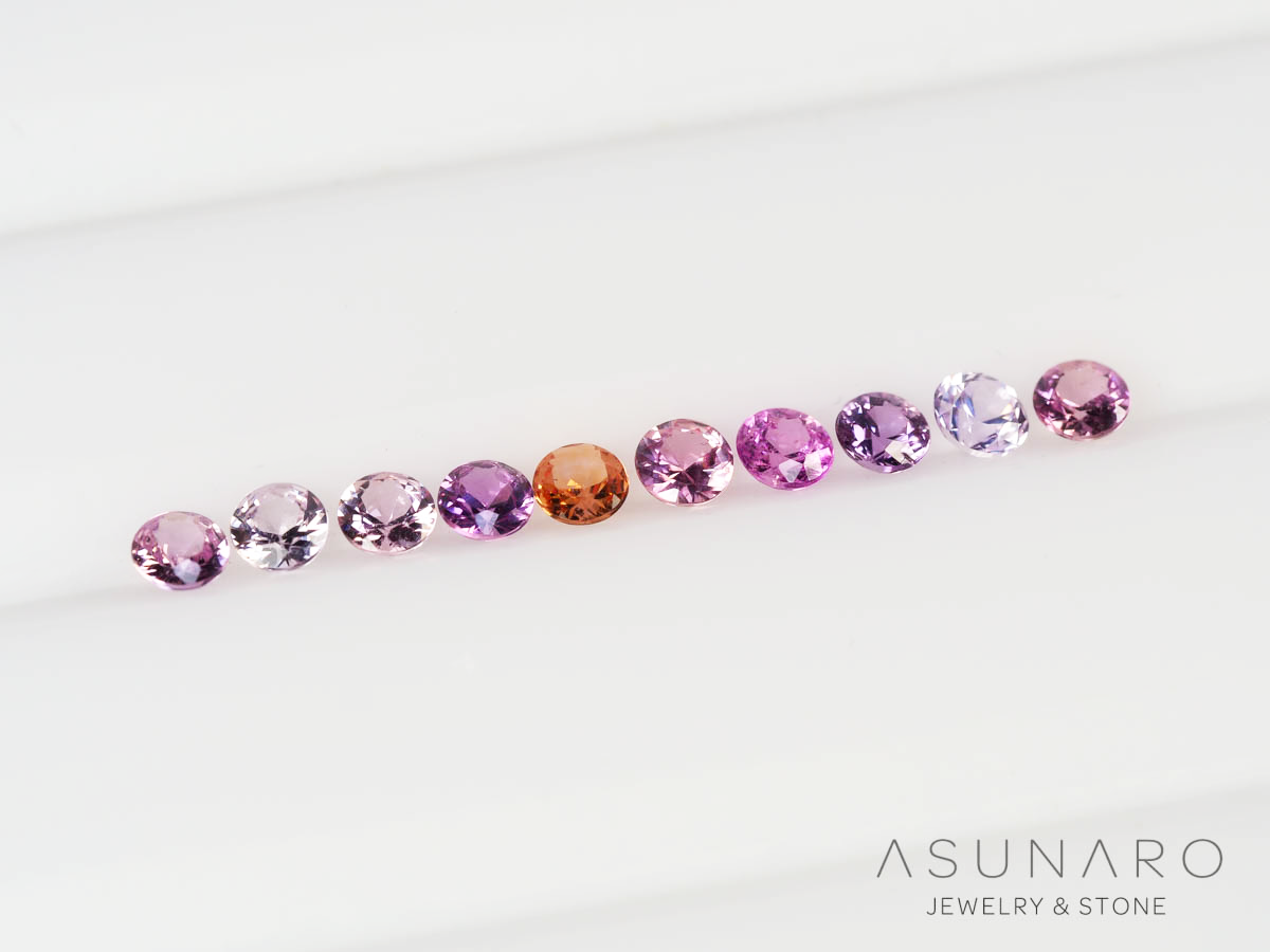 【10個セット】マルチカラーサファイア ラウンド ハフエタセット スリランカ産　2.9～3mm【250528-3003】