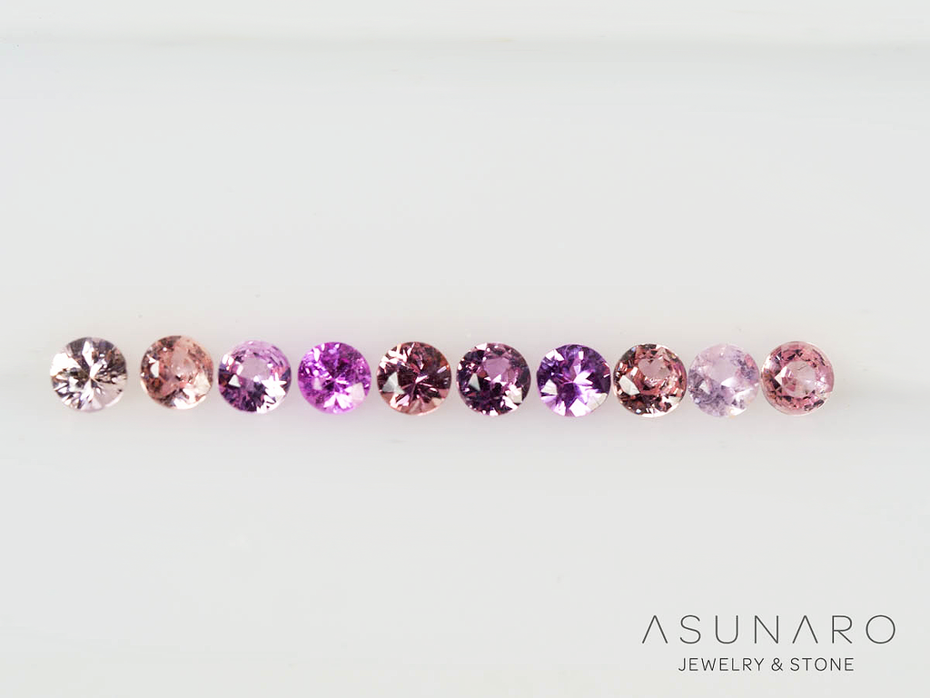 【10個セット】マルチカラーサファイア ラウンド ハフエタセット スリランカ産　2.9～3mm【250528-3005】