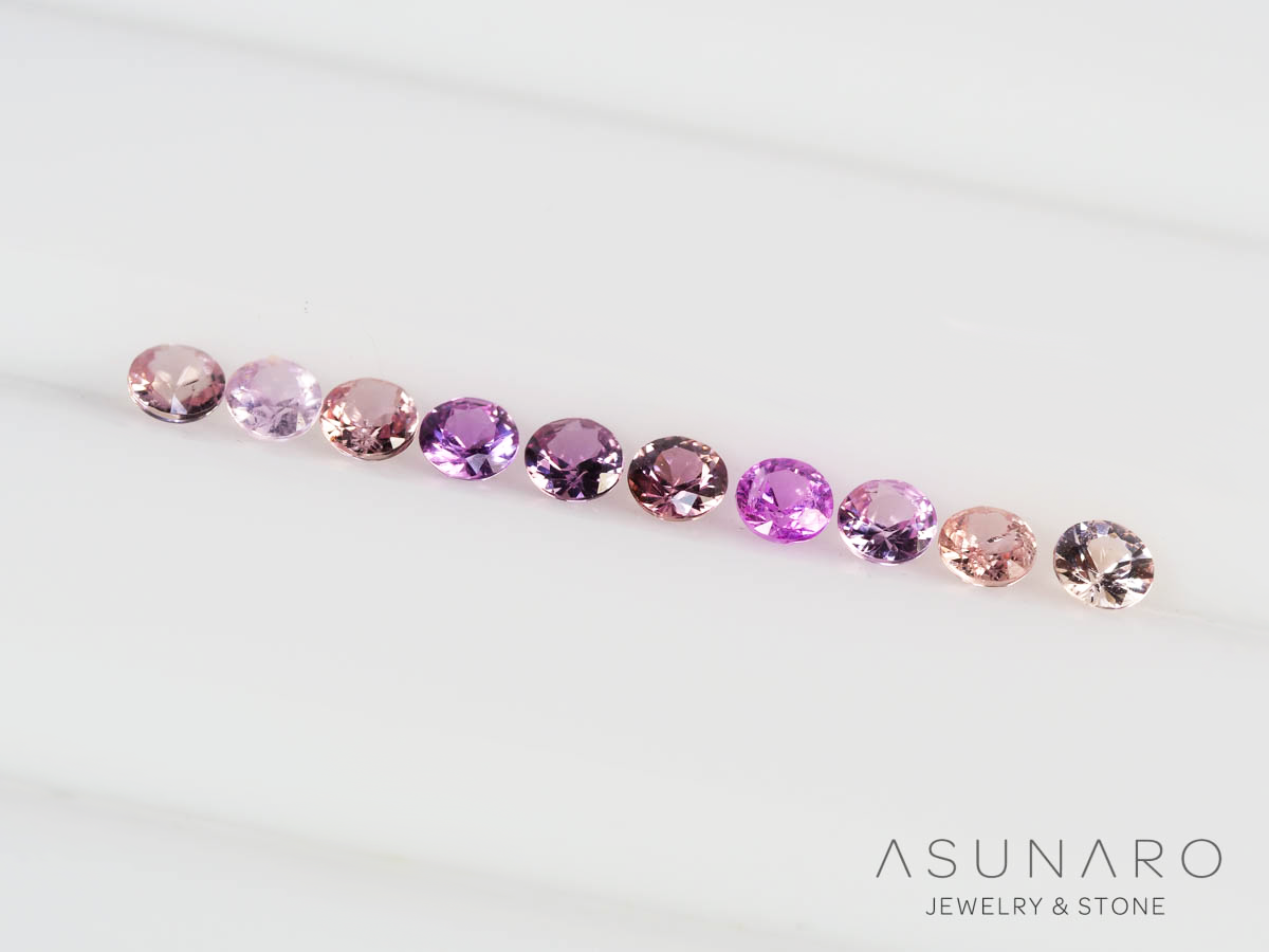 【10個セット】マルチカラーサファイア ラウンド ハフエタセット スリランカ産　2.9～3mm【250528-3005】