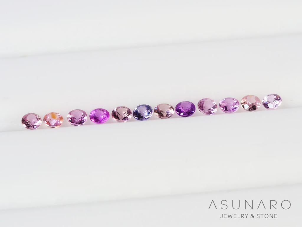 【12個セット】マルチカラーサファイア ラウンド ハフエタセット スリランカ産　2.7～2.8mm【250528-3002】