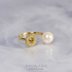 【お仕立て用】空枠番号：5419C　リング枠　アコヤ真珠付フォークリング【オーダージュエリー用】hpv