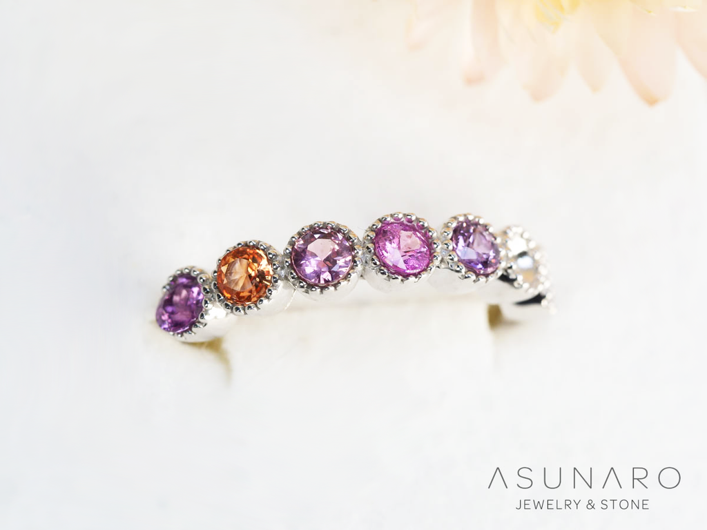 【10個セット】マルチカラーサファイア ラウンド ハフエタセット スリランカ産　2.9～3mm【250528-3003】