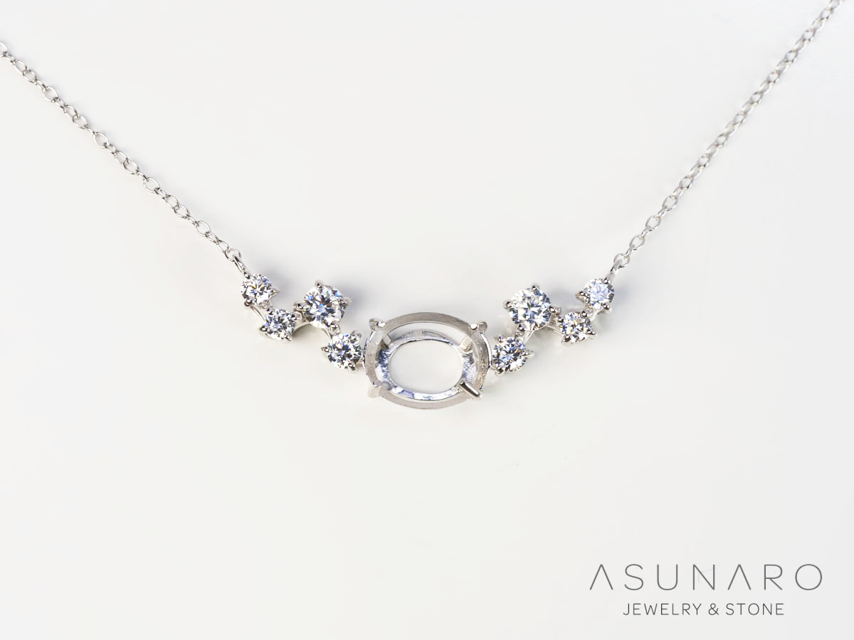 【お仕立て用】空枠番号：S282A　両吊りネックレス　ペンダントトップ枠【オーダージュエリー用】