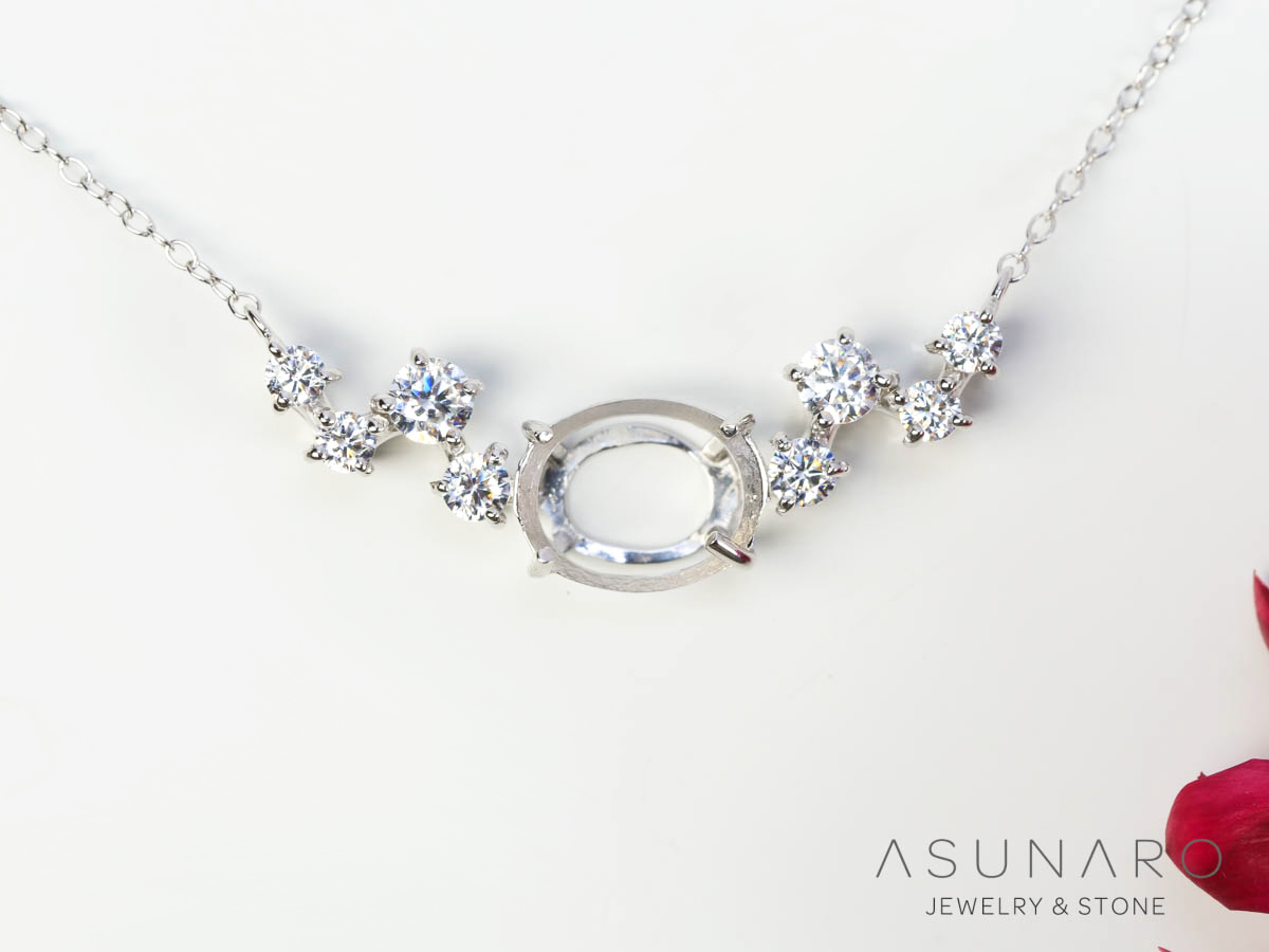 【お仕立て用】空枠番号：S282A　両吊りネックレス　ペンダントトップ枠【オーダージュエリー用】