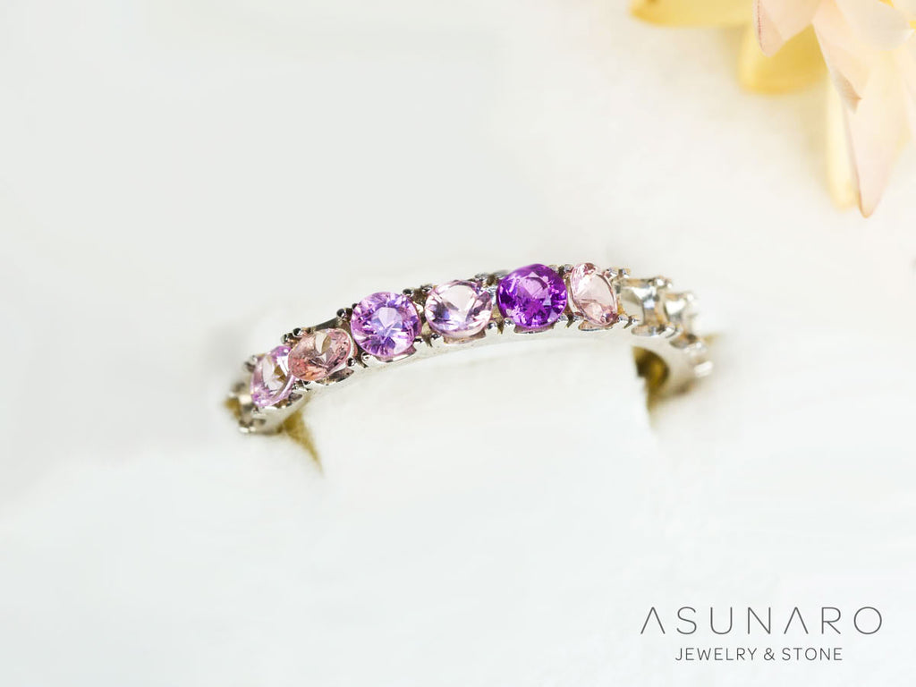 【12個セット】マルチカラーサファイア ラウンド ハフエタセット スリランカ産　2.7～2.8mm【250528-3002】