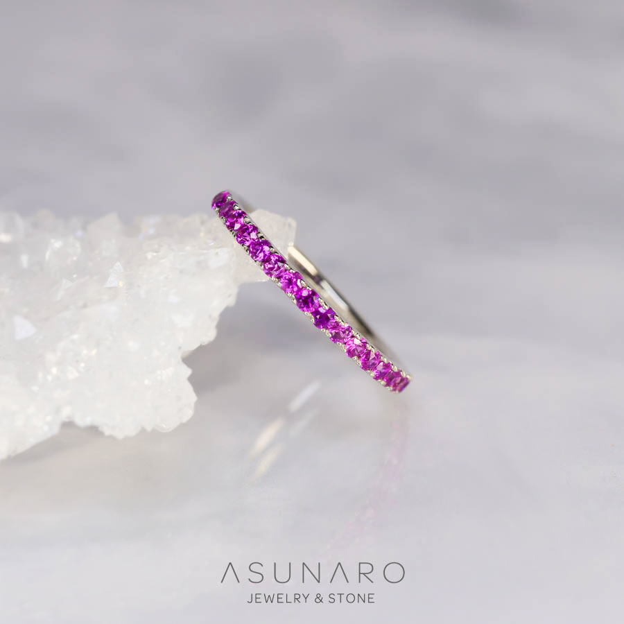 【お仕立て用】空枠番号：4960C　1.5mm用　リング枠　ハーフエタニティ【オーダージュエリー用】hpv