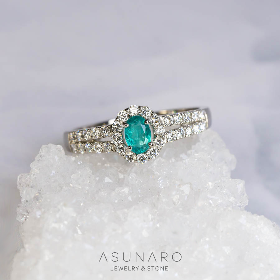 【お仕立て用】空枠番号：2402C　4×3mm用　リング枠　取り巻き【オーダージュエリー用】