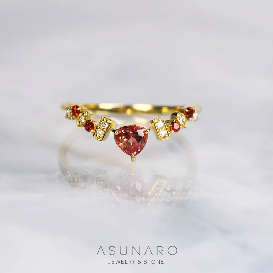 【お仕立て用】空枠番号：S256A　リング枠　V字【オーダージュエリー用】