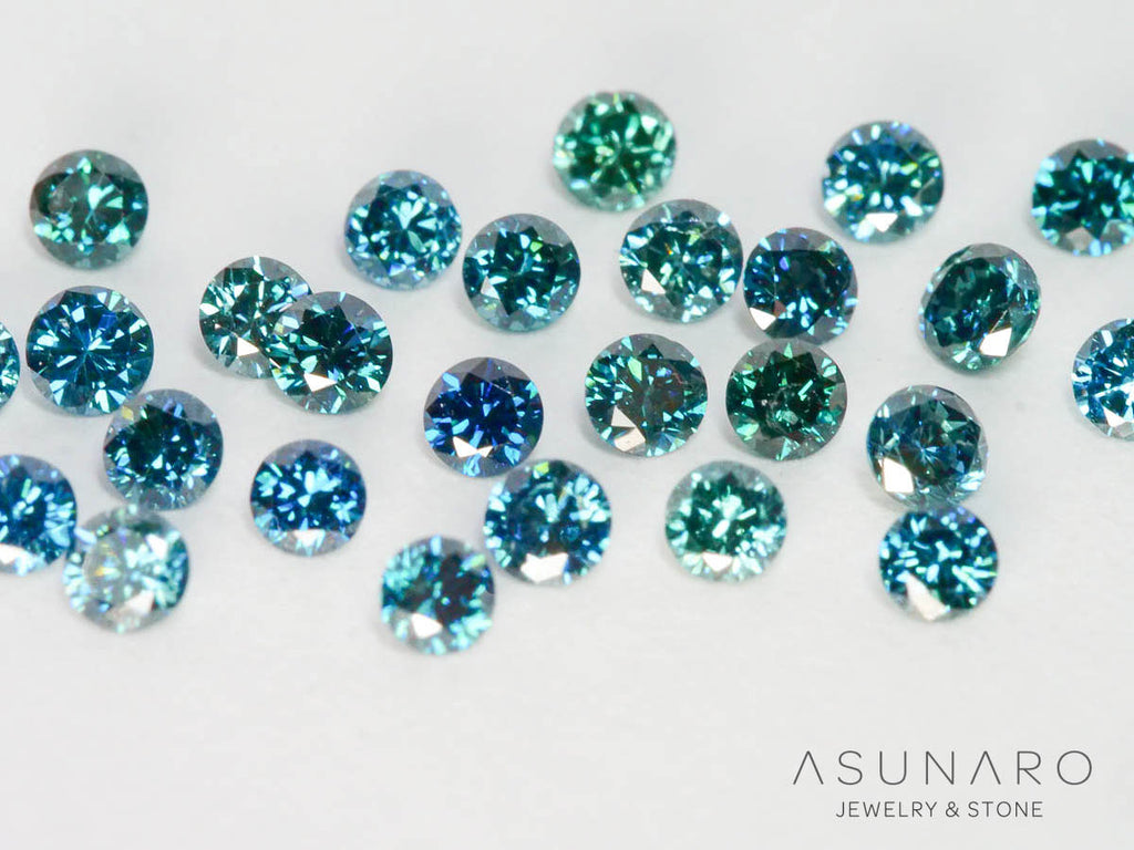 【4時間限定ゲリラ販売】ブルーダイヤモンド💎トリート　ラウンドブリリアントカット1.3-1.4mm【ltd2508201】特別販売