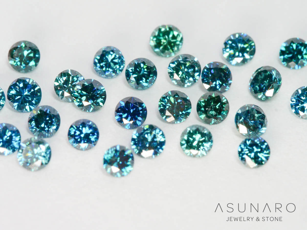 【4時間限定ゲリラ販売】ブルーダイヤモンド💎トリート　ラウンドブリリアントカット1.3-1.4mm【ltd2508201】特別販売