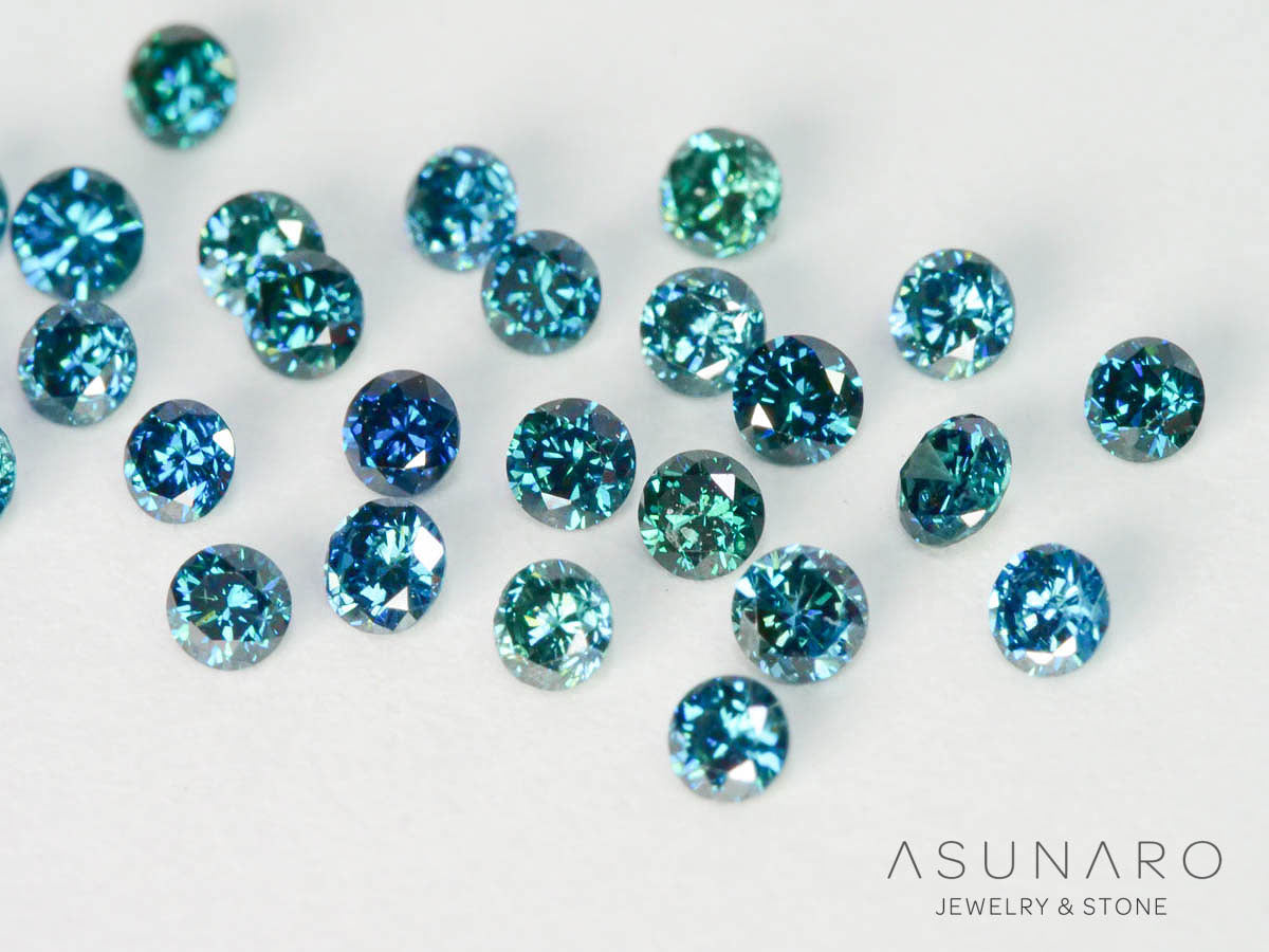 【4時間限定ゲリラ販売】ブルーダイヤモンド💎トリート　ラウンドブリリアントカット1.3-1.4mm【ltd2508201】特別販売