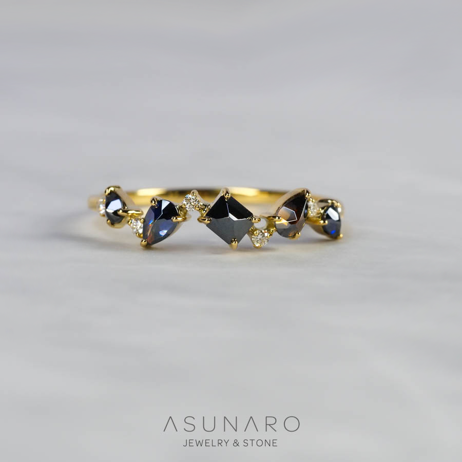 【お仕立て用】空枠番号：5765C　リング枠　2.5×3.5mm　ハーフエタニティ【オーダージュエリー用】hpv