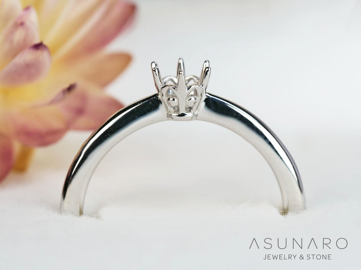 【お仕立て用】空枠番号：ASU-29　ダイヤなし　ティアラ　リング枠【オーダージュエリー用】