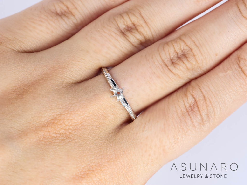 【お仕立て用】空枠番号：ASU-23　ダイヤなし　リング枠【オーダージュエリー用】