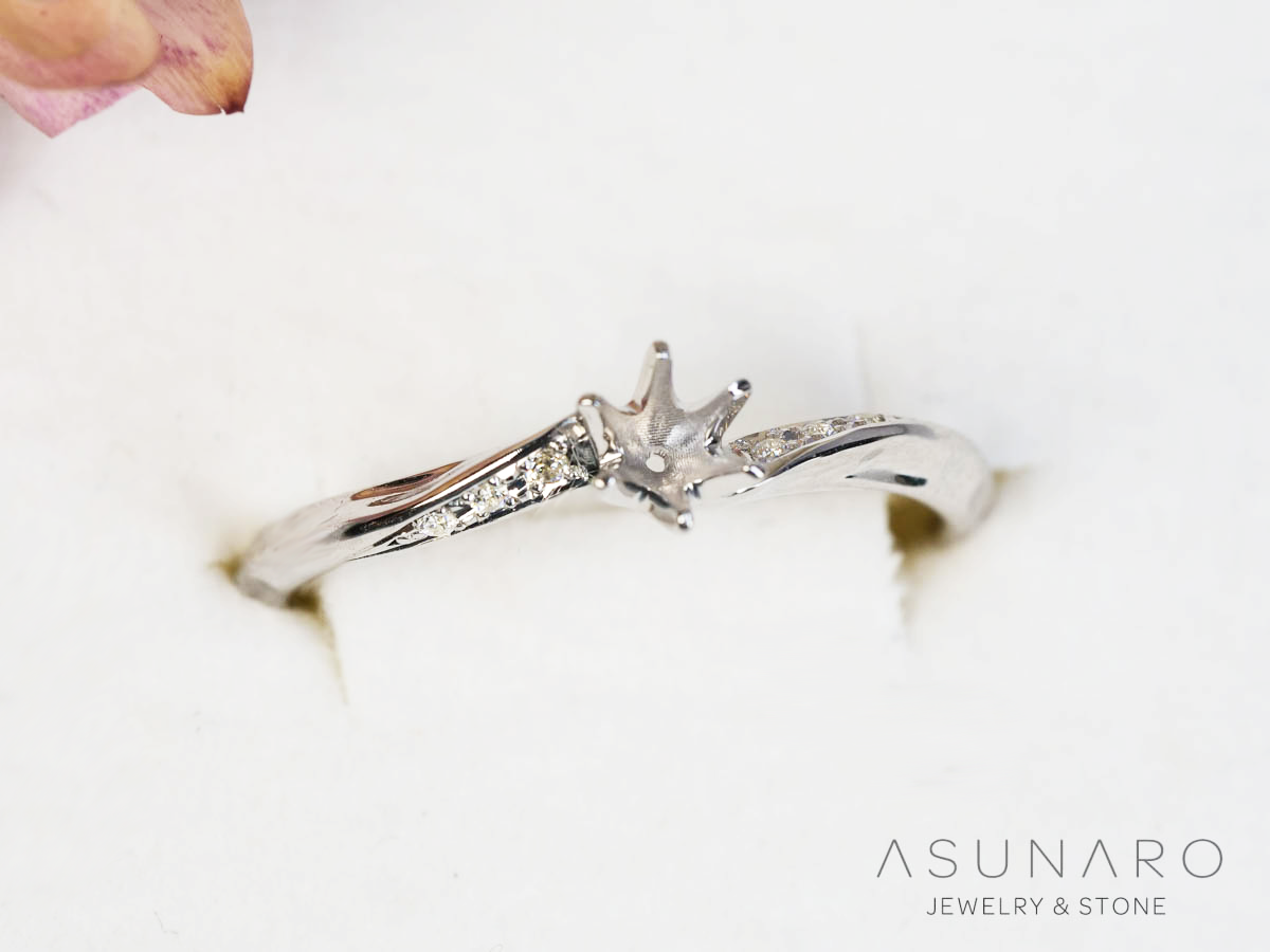 【お仕立て用】空枠番号：ASU-24　リング枠【オーダージュエリー用】