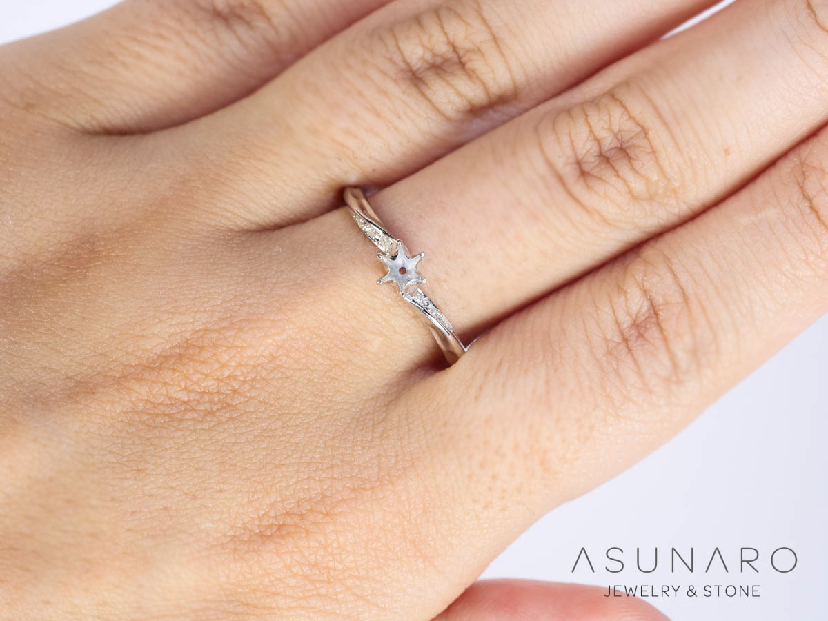 【お仕立て用】空枠番号：ASU-24　リング枠【オーダージュエリー用】