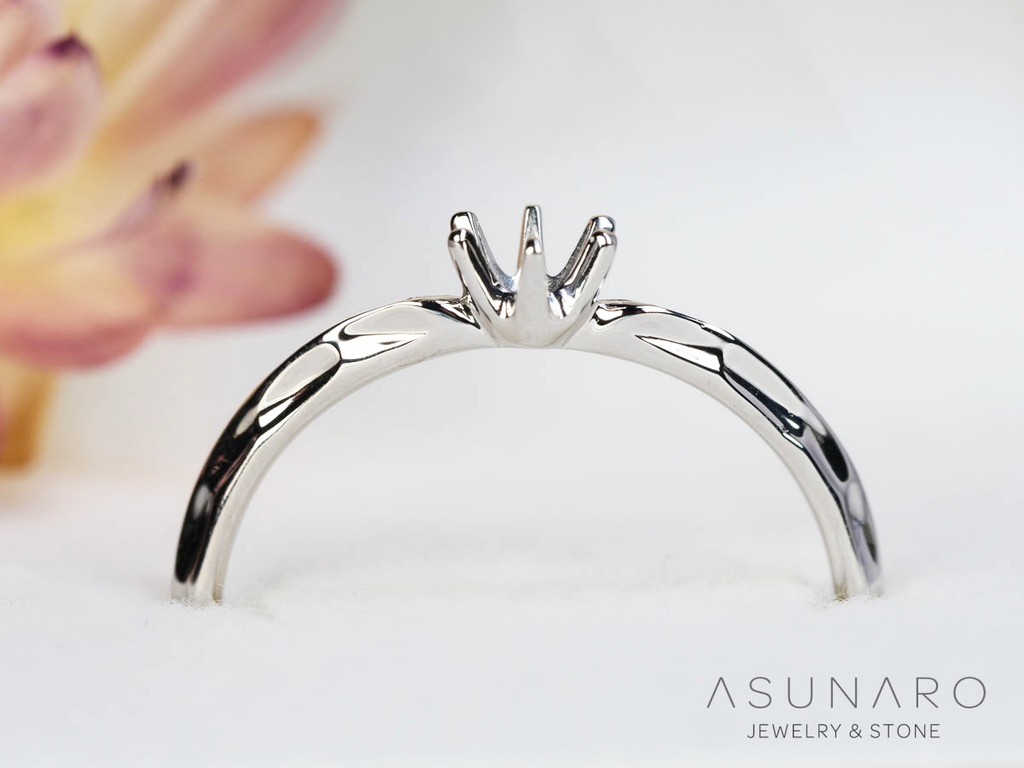 【お仕立て用】空枠番号：ASU-25　V字枠　リング枠【オーダージュエリー用】