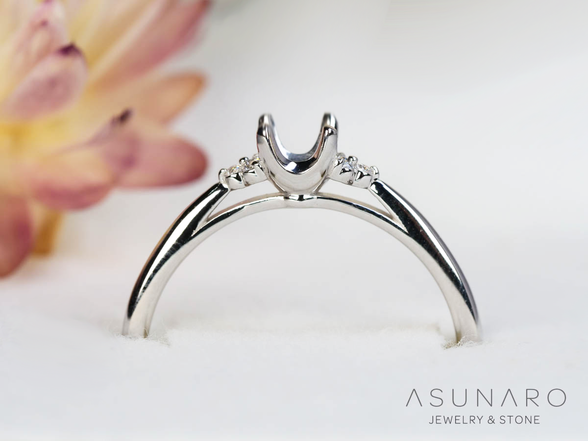 【お仕立て用】空枠番号：ASU-28　リング枠【オーダージュエリー用】