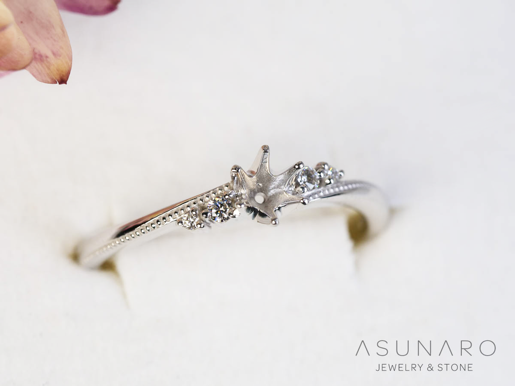 【お仕立て用】空枠番号：ASU-30　リング枠【オーダージュエリー用】