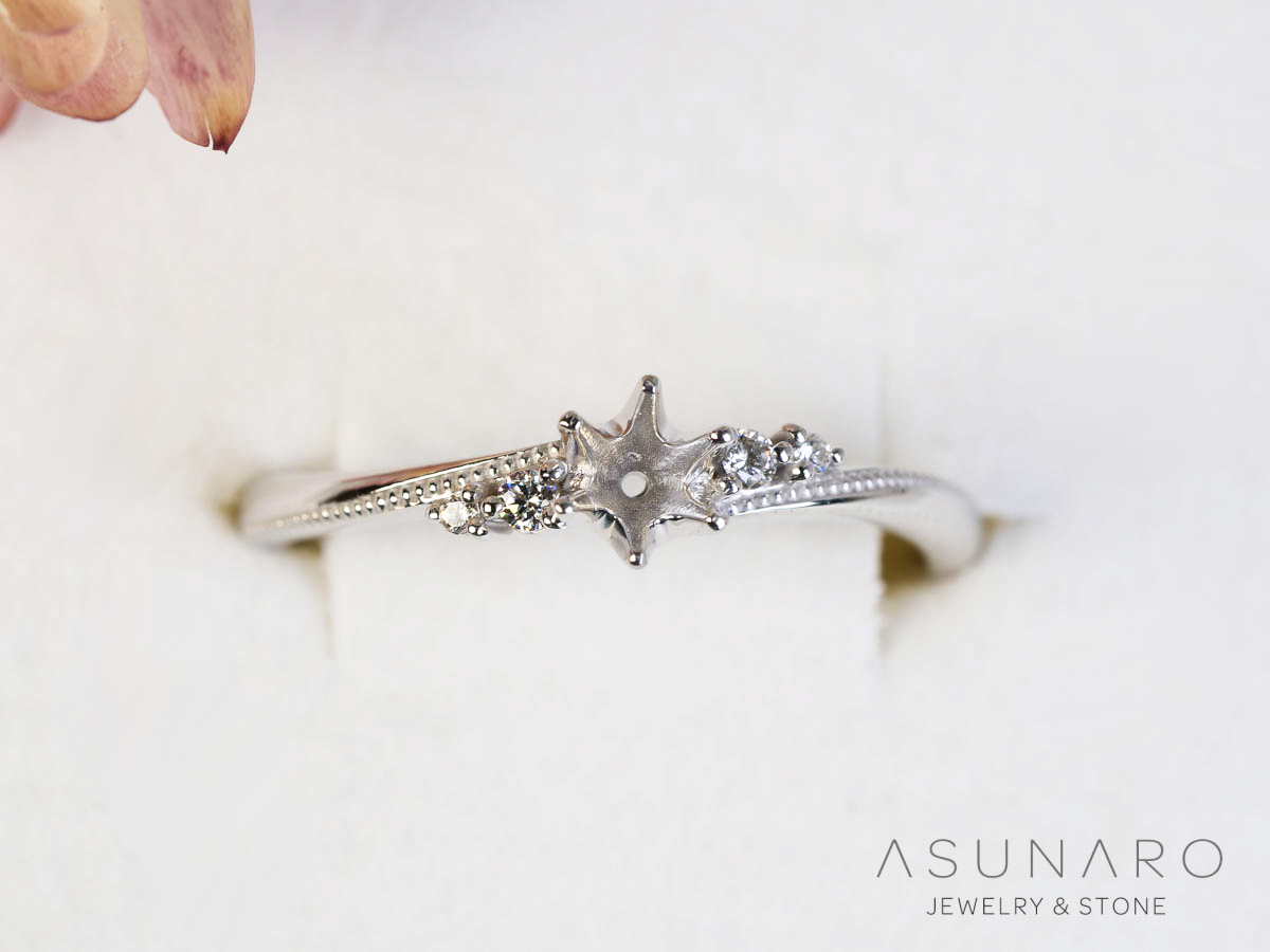 【お仕立て用】空枠番号：ASU-30　リング枠【オーダージュエリー用】