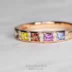 【お仕立て用】空枠番号：3014C　プリンセスカット2mm用　リング枠　ハーフエタニティ【オーダージュエリー用】hpv