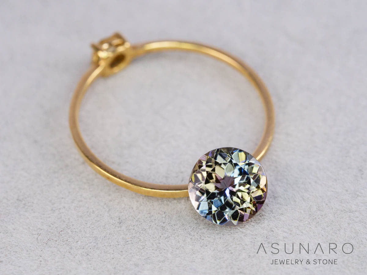 パーティーカラーゾイサイト（タンザナイト）ラウンドカット　タンザニア産　1.05ct【250825-3096】