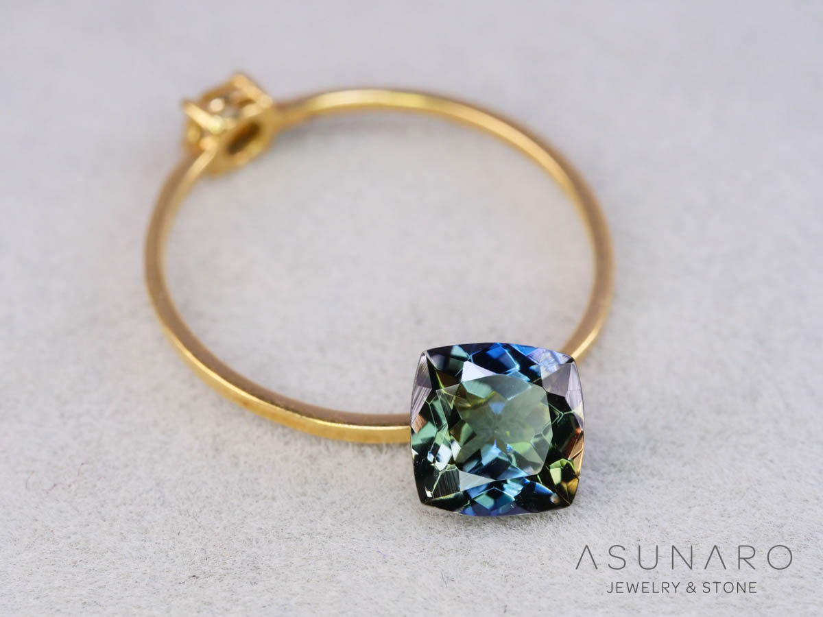 パーティーカラーゾイサイト（タンザナイト）クッションカット　タンザニア産　1.17ct【250825-3098】