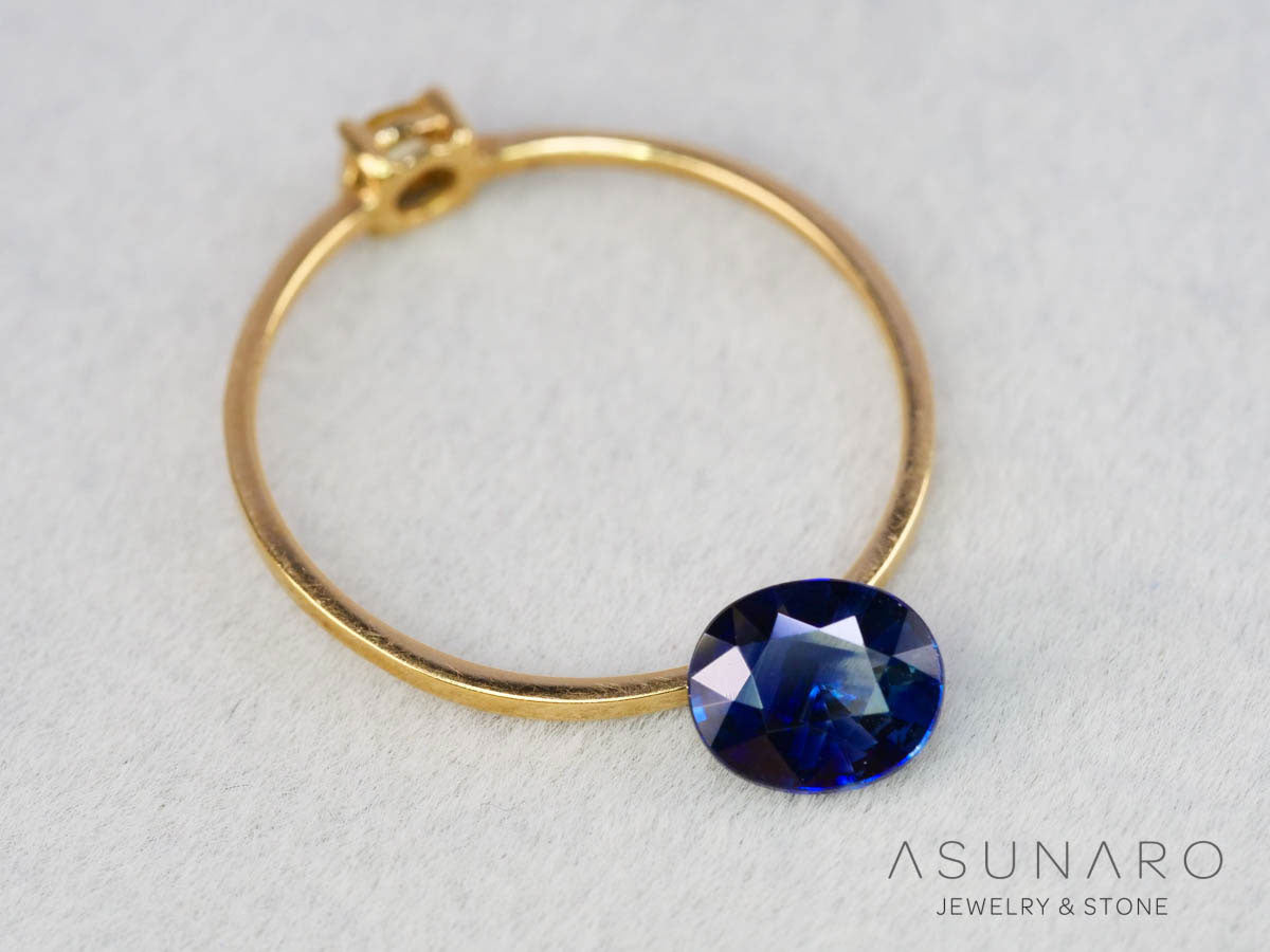 バイカラーサファイア 　ロータスリリーカット（オーバル）　 スリランカ産　0.77ct【251003-3089】