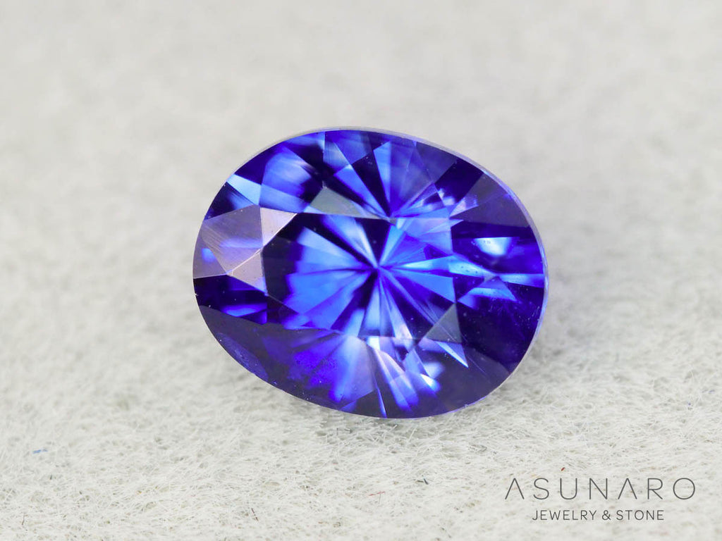 バイカラーサファイア 　ロータスリリーカット（オーバル）　 スリランカ産　0.75ct【251003-3090】