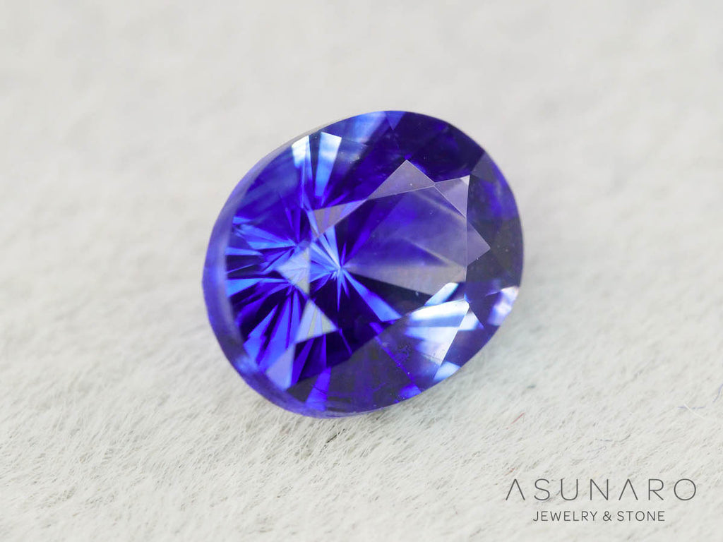 バイカラーサファイア 　ロータスリリーカット（オーバル）　 スリランカ産　0.75ct【251003-3090】