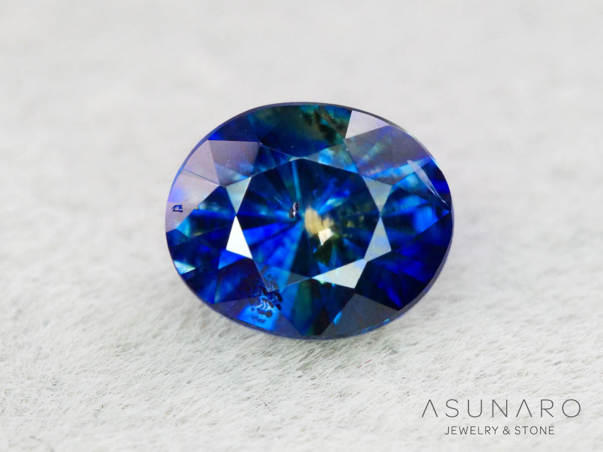 バイカラーサファイア 　ロータスリリーカット（オーバル）　 スリランカ産　0.77ct【251003-3092】