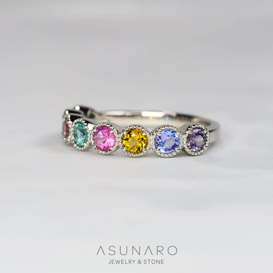 【お仕立て用】空枠番号：S48A　3.3mm用　リング枠　ハーフエタニティ【オーダージュエリー用】hpv