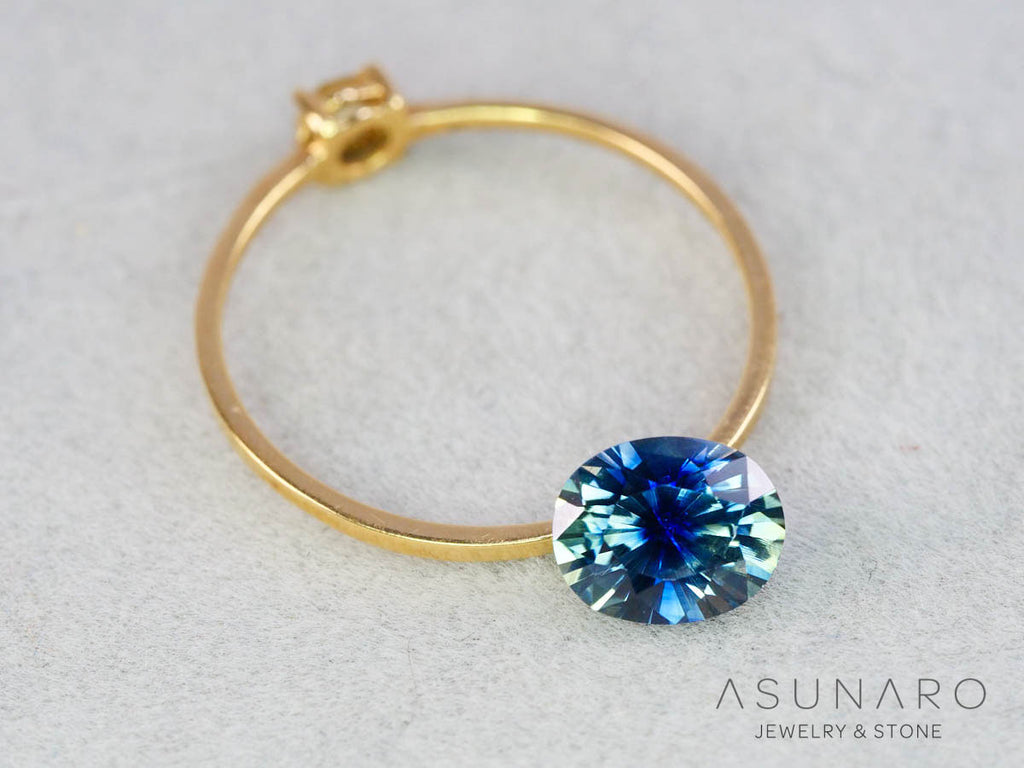 バイカラーサファイア 　ロータスリリーカット（オーバル）　 スリランカ産　1.28ct【251003-3093】