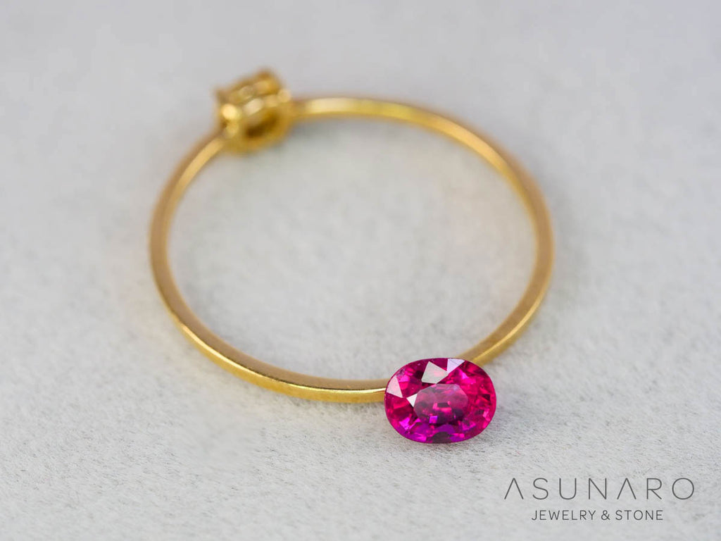 ピジョンブラッドルビー　オーバルカット　 タイ産　0.45ct　鑑別書付【251001-3056】