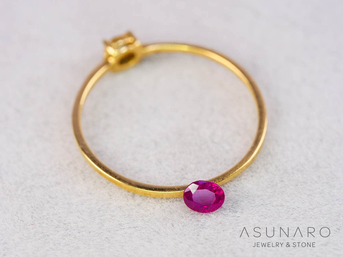 ピジョンブラッドルビー　オーバルカット　 タイ産　0.20ct　鑑別書付【251001-3059】