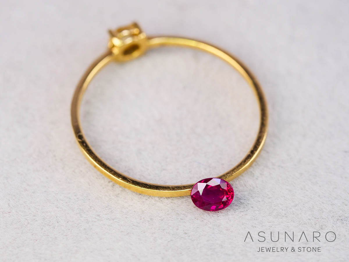 ピジョンブラッドルビー　オーバルカット　 タイ産　0.21ct　鑑別書付【251001-3060】