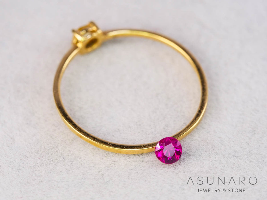 ピジョンブラッドルビー　ラウンドカット　 タイ産　0.17ct　鑑別書付【251001-3061】