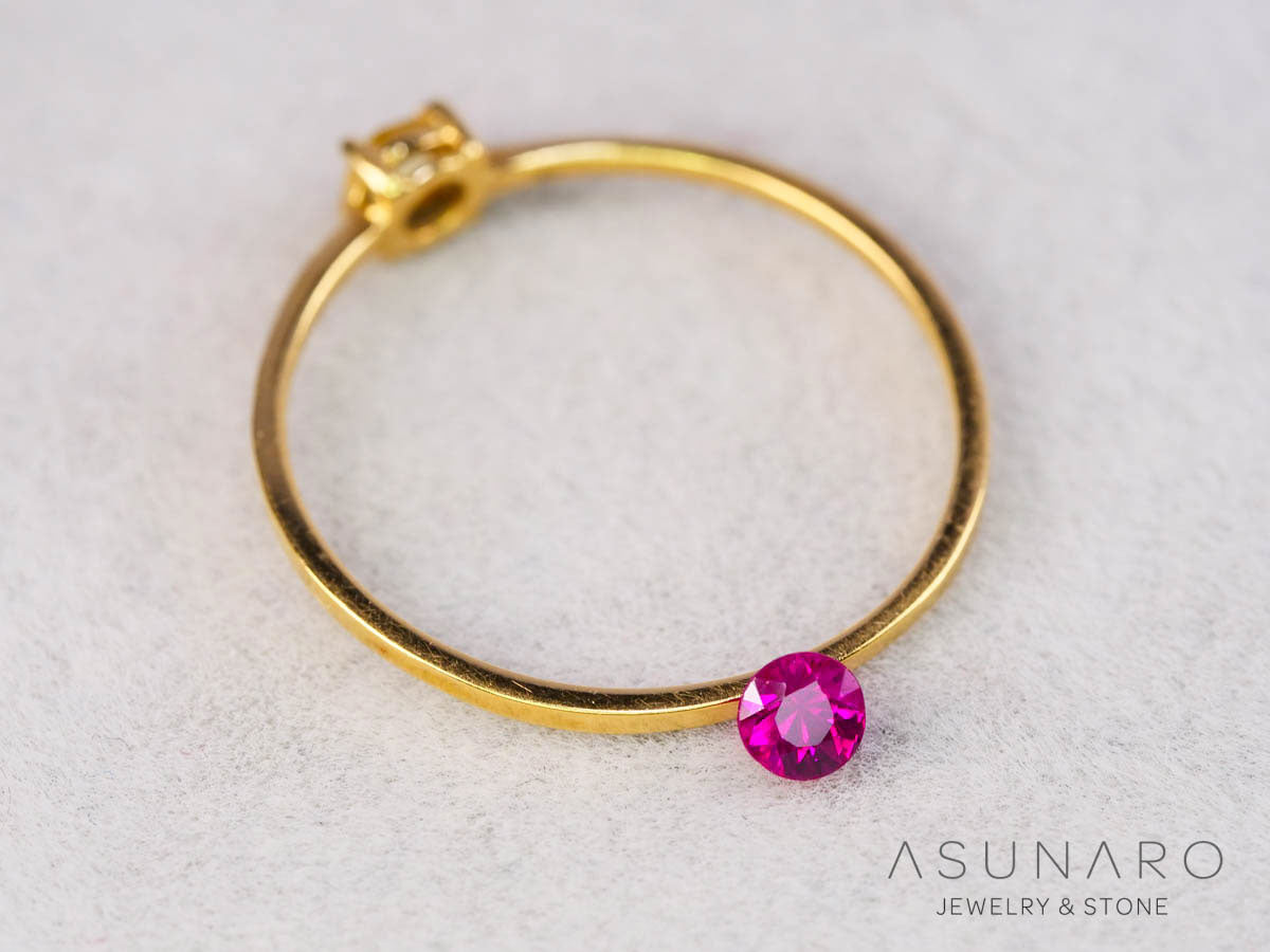 ピジョンブラッドルビー　ラウンドカット　 タイ産　0.17ct　鑑別書付【251001-3061】