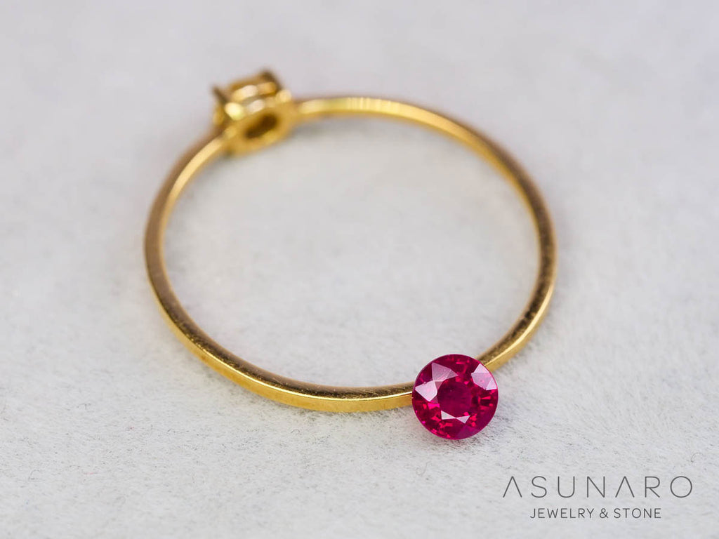 ピジョンブラッドルビー　ラウンドカット　 タイ産　0.30ct　鑑別書付【251001-3064】